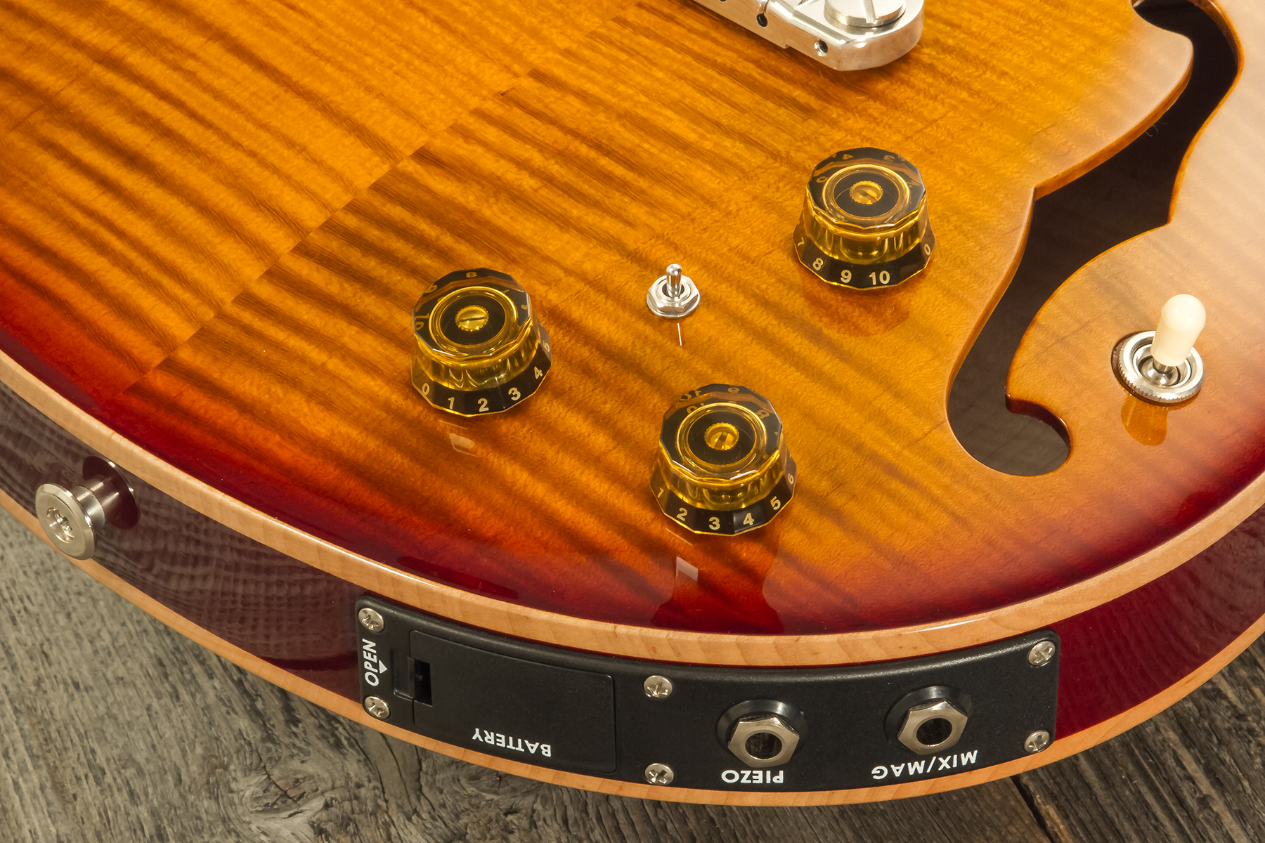 Prs Hollowbody Ii Piezo Usa 2h Ht Eb #230365749 - Dark Cherry Burst - Semi hollow elektriche gitaar - Variation 4