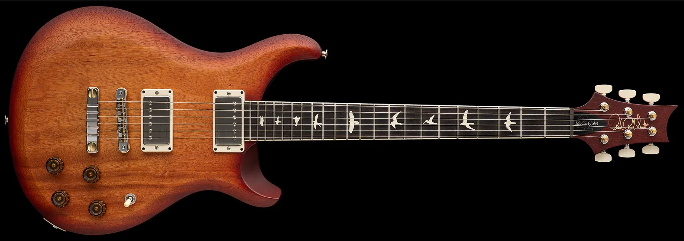 Prs Mccarty 594 Thinline S2 Usa 2h 58/15lt Ht Rw - Dark Cherry Sunburst Satin - Double cut gitaar - Variation 3