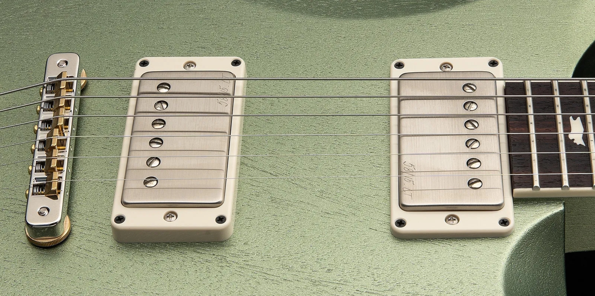 Prs Mccarty 594 Thinline S2 Usa 2h 58/15lt Ht Rw - Mavis Mint Metallic Satin - Double cut gitaar - Variation 4