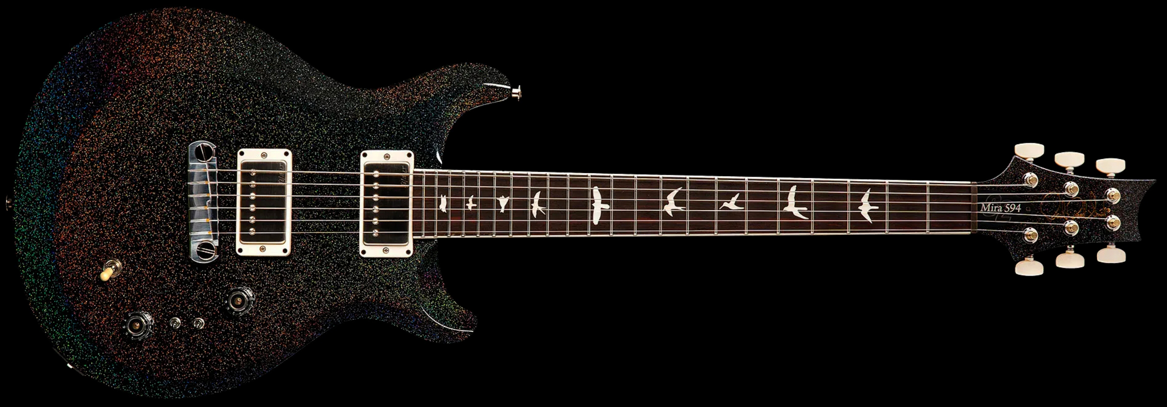 Prs Mira 594 S2 Usa 2h Ht Rw - Black Rainbow Holoflake - Double cut gitaar - Variation 1