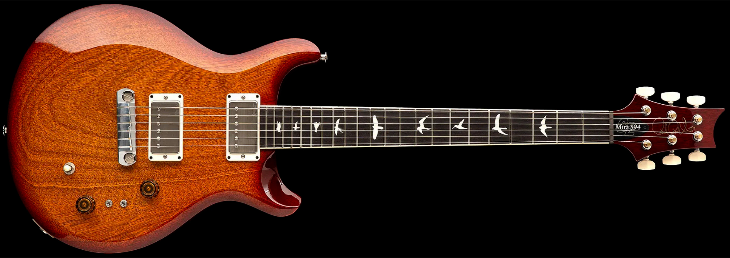 Prs Mira 594 S2 Usa 2h Ht Rw - Dark Cherry Sunburst - Double cut gitaar - Variation 3