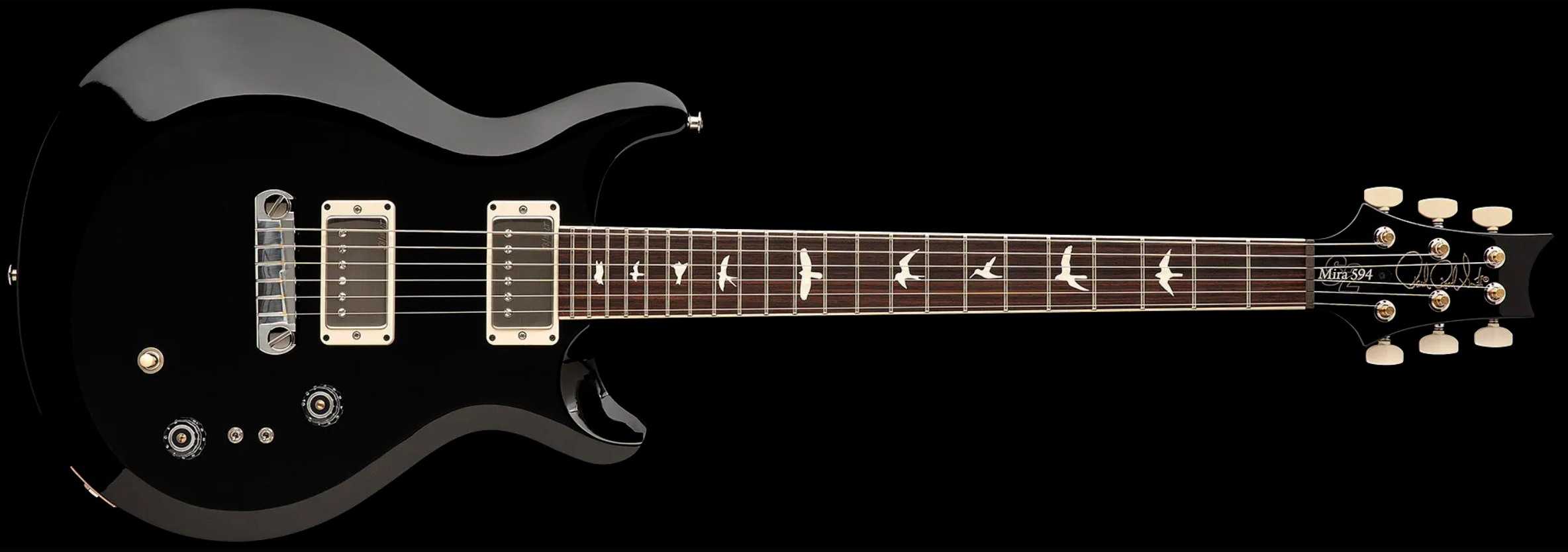 Prs Mira 594 S2 Usa 2h Ht Rw - Black - Double cut gitaar - Variation 3