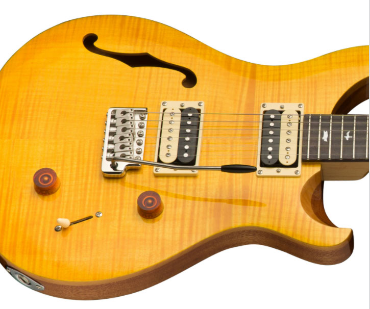 Prs Se Custom 22 Semi-hollow 2021 Hh Trem Rw +housse - Santana Yellow - Semi hollow elektriche gitaar - Variation 2