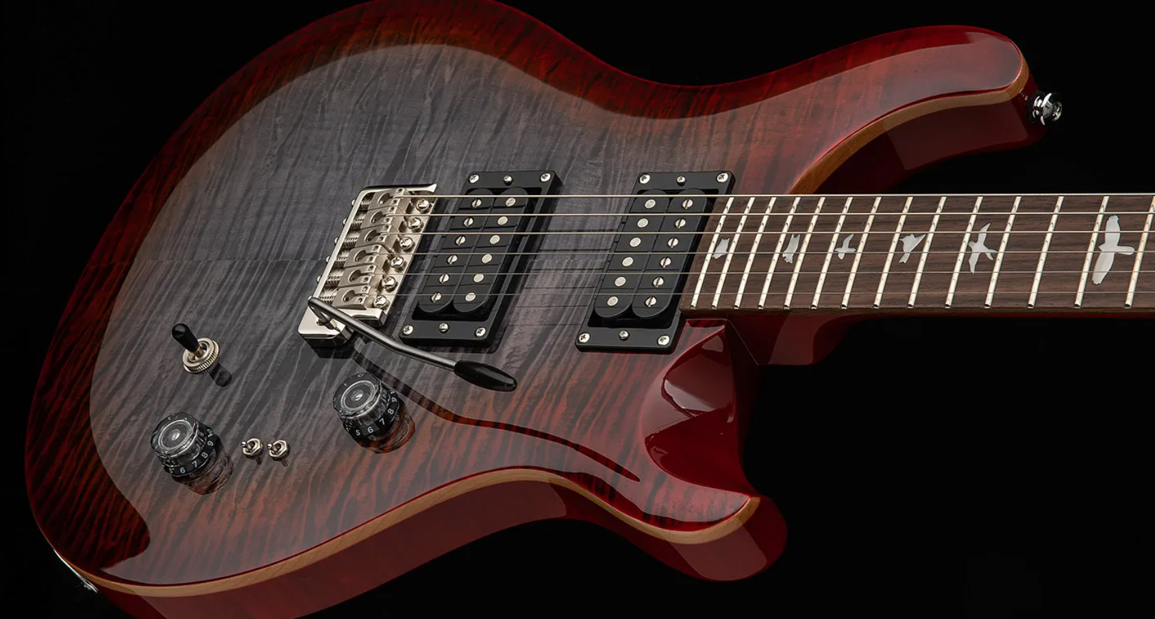 Prs Se Custom 24-08 2h Tci-s Black Trem Rw - Charcoal Cherry Burst - Guitarra eléctrica de doble corte. - Variation 2