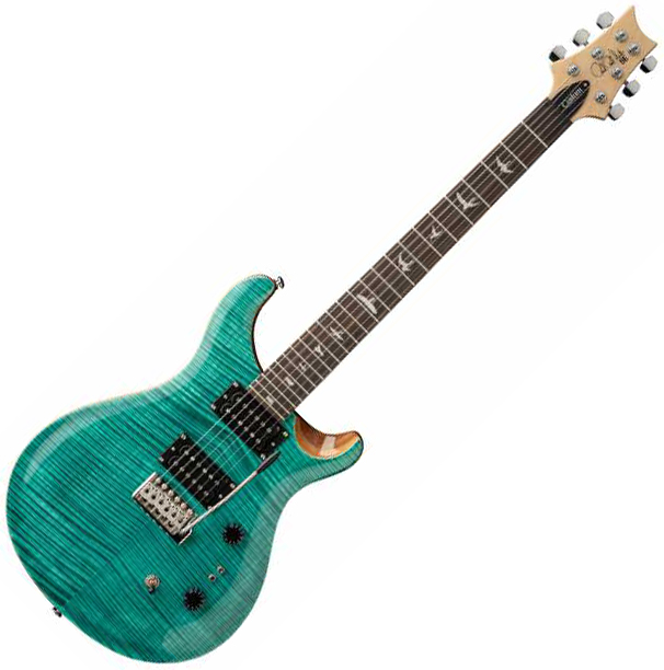 Prs Se Custom 24-08 2h Tci-s Black Trem Rw - Turquoise - Guitarra eléctrica de doble corte. - Variation 4