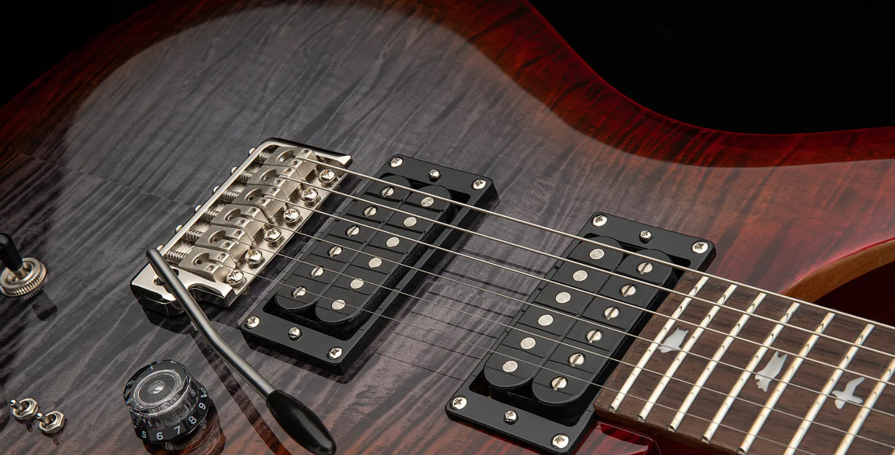 Prs Se Custom 24-08 2h Tci-s Black Trem Rw - Charcoal Cherry Burst - Guitarra eléctrica de doble corte. - Variation 3