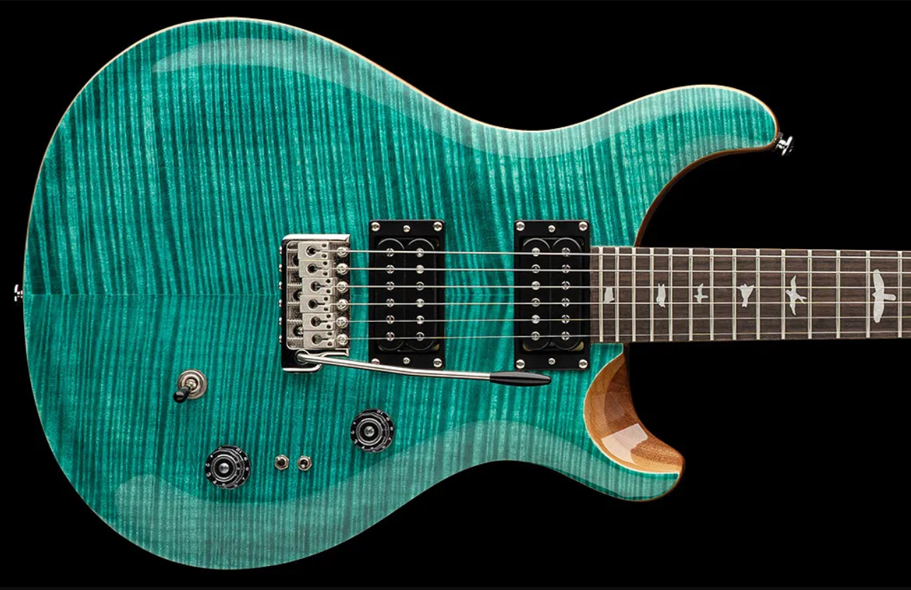 Prs Se Custom 24-08 2h Tci-s Black Trem Rw - Turquoise - Guitarra eléctrica de doble corte. - Variation 6