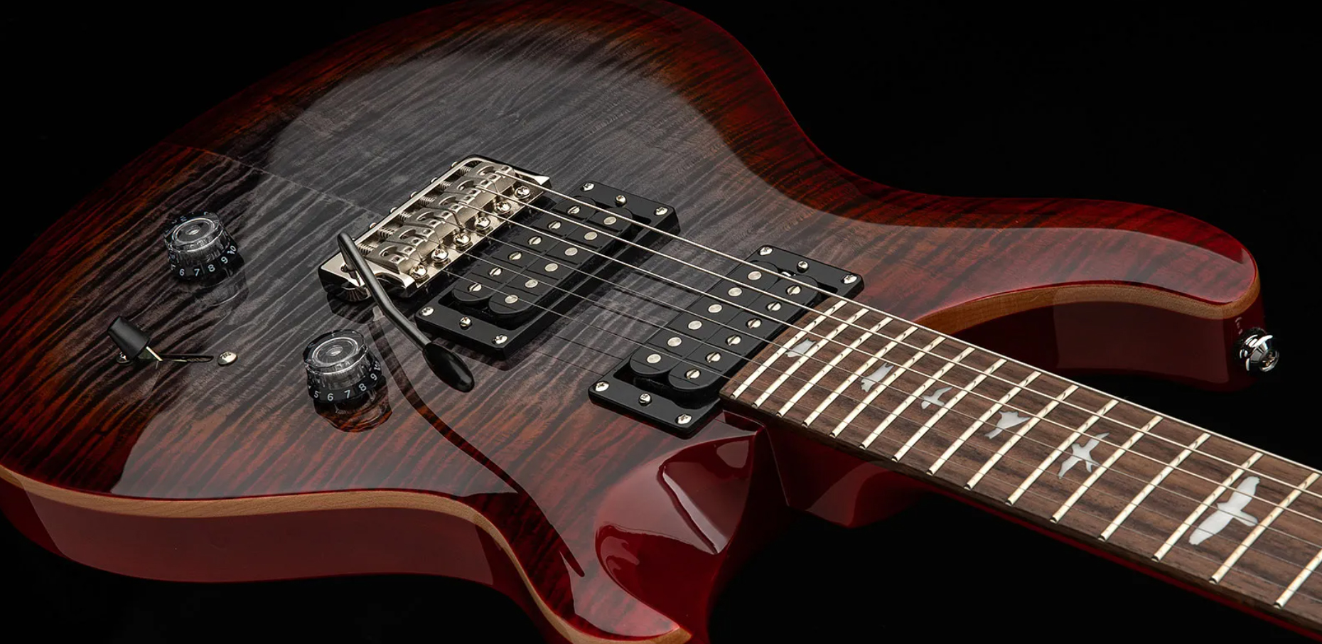 Prs Se Custom 24 2h 85/15s Trem Rw - Charcoal Cherry Burst - Guitarra eléctrica de doble corte. - Variation 3