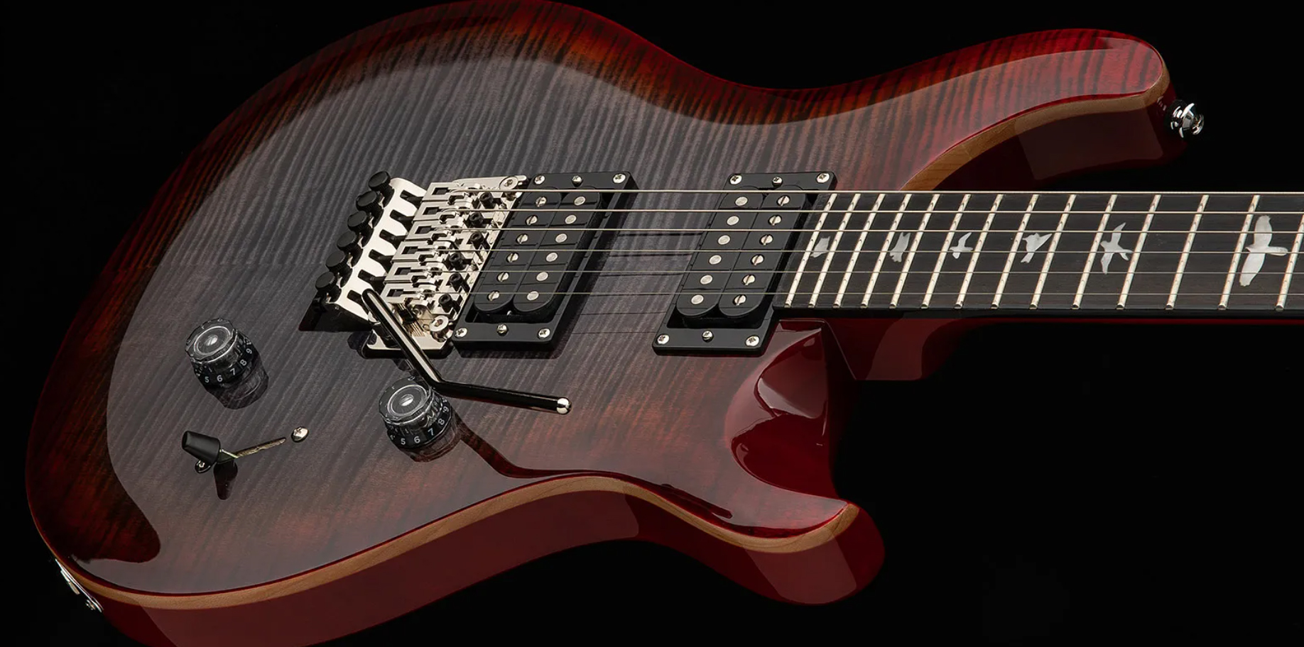 Prs Se Custom 24 Floyd 2h 85/15s Trem Rw - Charcoal Cherry Burst - Guitarra eléctrica de doble corte. - Variation 2