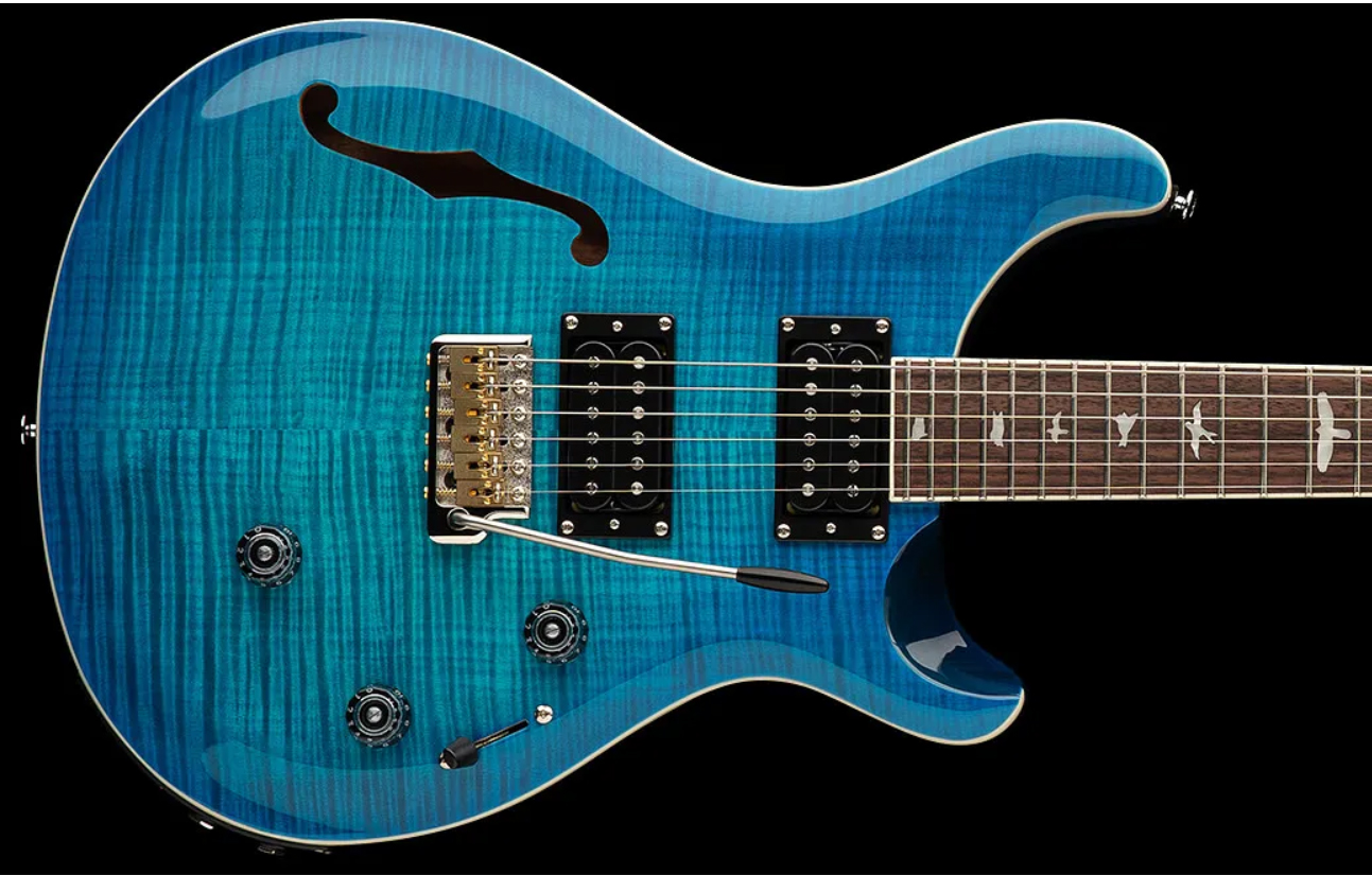 Prs Se Custom 24 Semi Hollow Piezo 2h Ht Rw - Lake Blue - Semi hollow elektriche gitaar - Variation 3