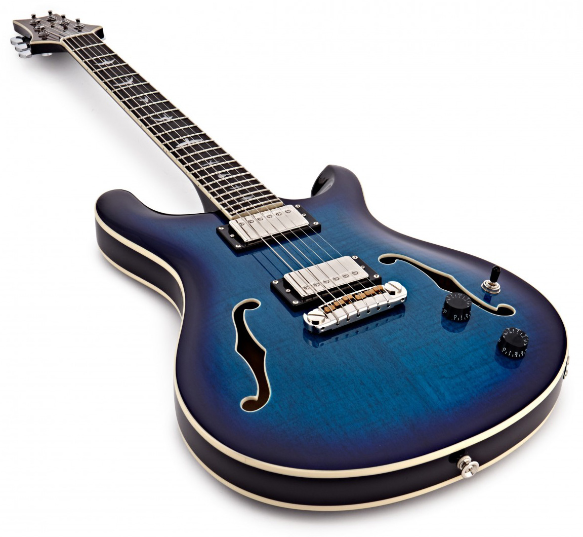 Prs Se Hollow Body Ii Hh Ht Eb - Faded Blue Burst - Semi hollow elektriche gitaar - Variation 2