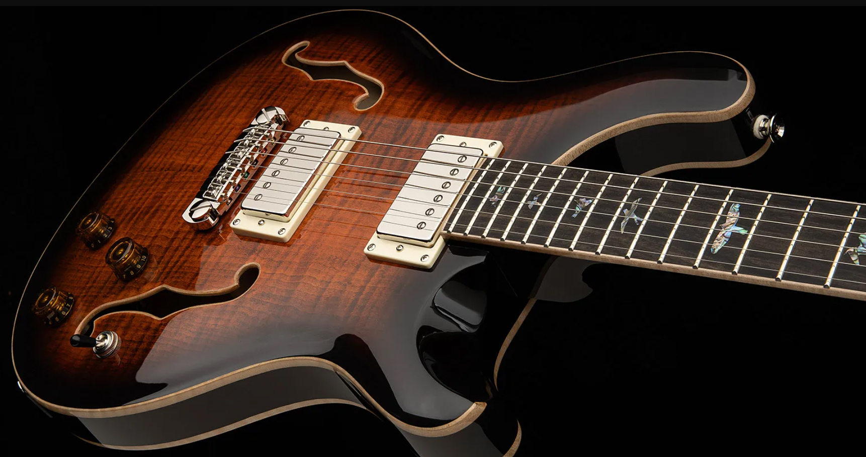 Prs Se Hollowbody Ii Piezo 2h Ht Eb - Orange Tiger Smokeburst - Hollow bodytock elektrische gitaar - Variation 2