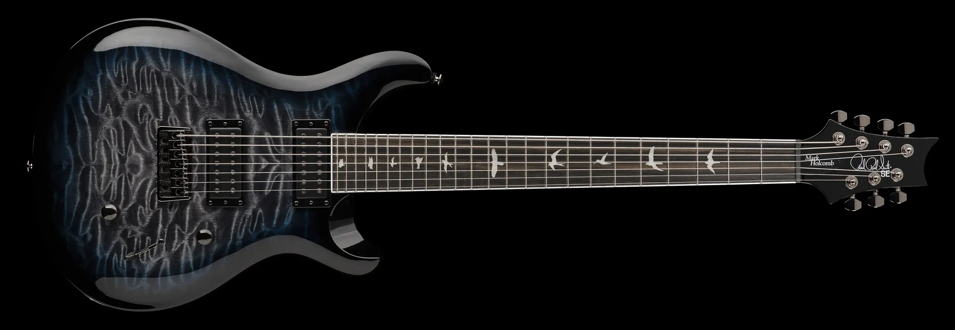 Prs Se Mark Holcomb Svn 2023 Signature 7c 2h Ht Eb - Holcomb Blue Burst - 7-snarige elektrische gitaar - Variation 2
