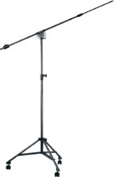Studio microphone stand with casters
