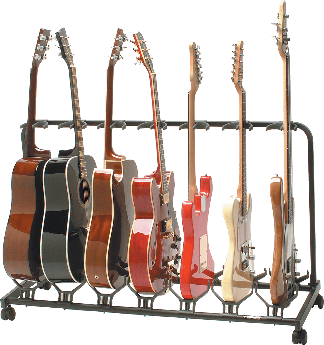 Quiklok Stand Pour 7 Guitares Avec Roulettes - Noir - Gitaarstandaard - Variation 1