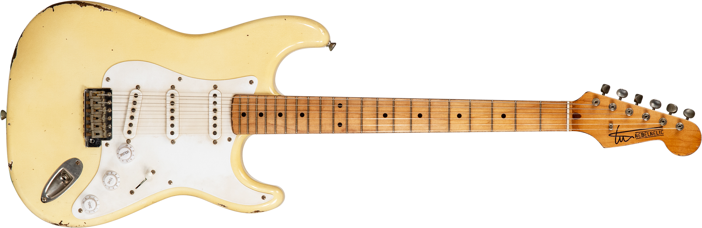 Rebelrelic S-series 55 3s Trem Mn #62191 - Light Aged Banana - Elektrische gitaar in Str-vorm - Main picture