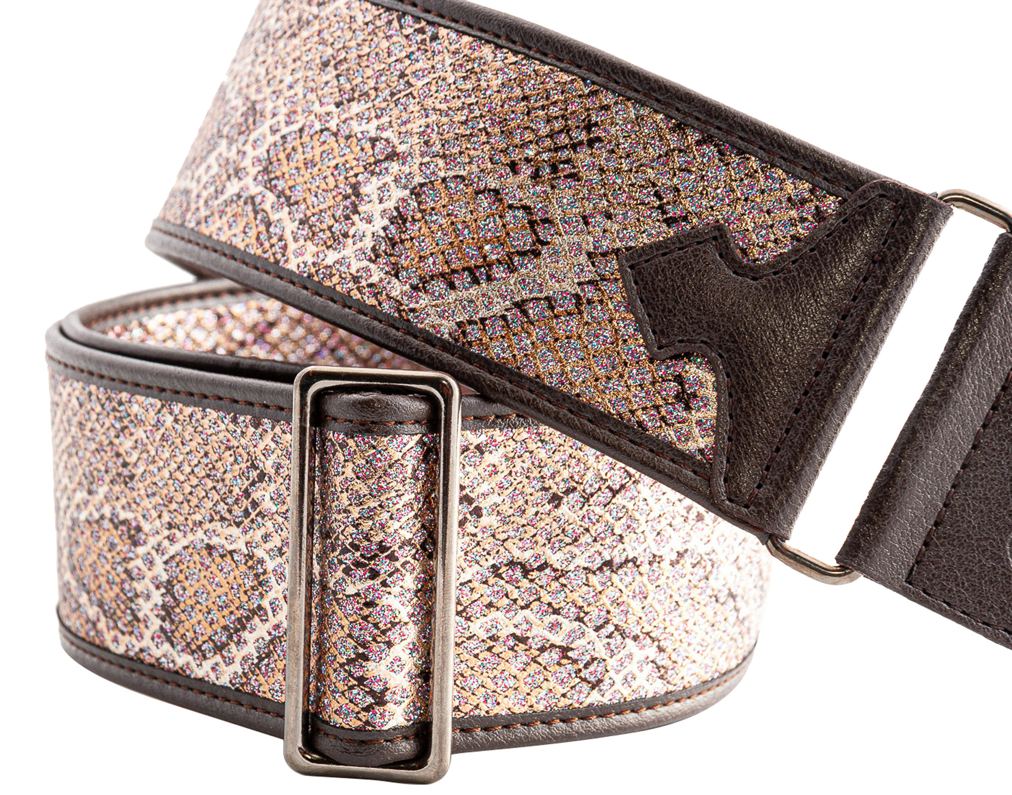 Righton Straps Courroie Vegan Righton Glittersnake Rose - Gitaarriem - Variation 1