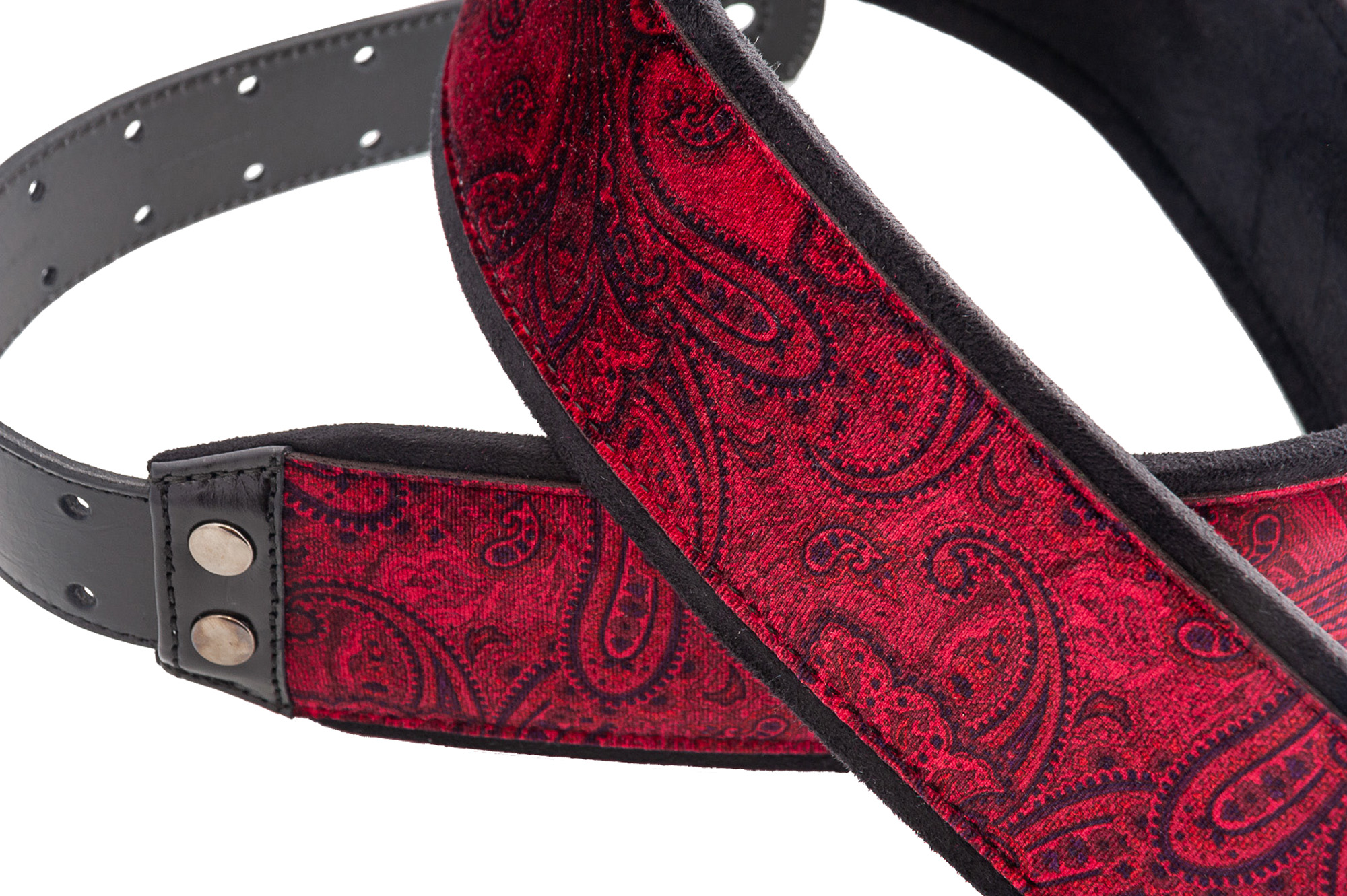 Righton Straps Courroie Velours Righton J-paisley Rouge - Gitaarriem - Variation 1