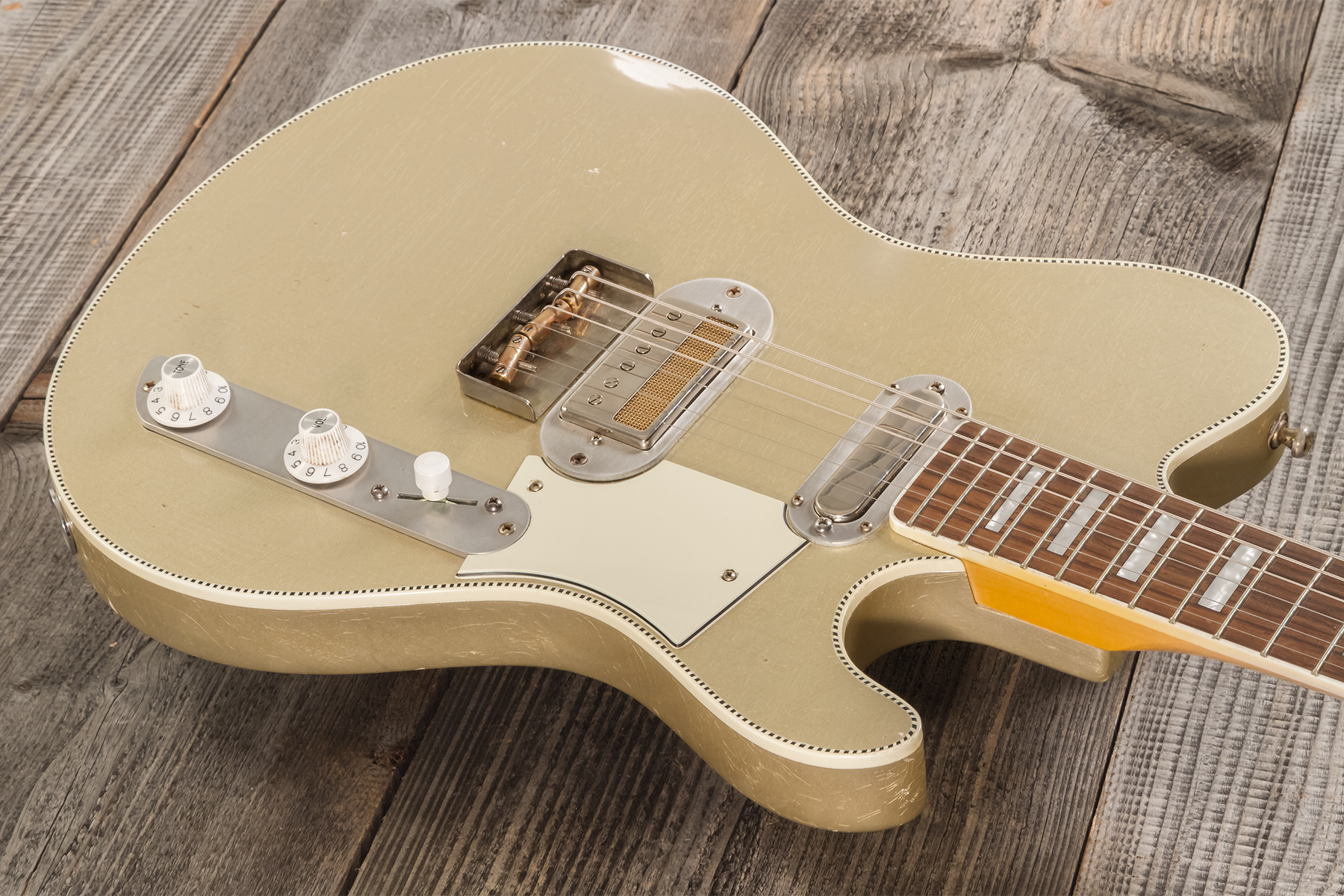 Roadrunner Federal Mod T Hs Ht Rw #23114 - Shoreline Gold Soft Distress - Retro-rock elektrische gitaar - Variation 2