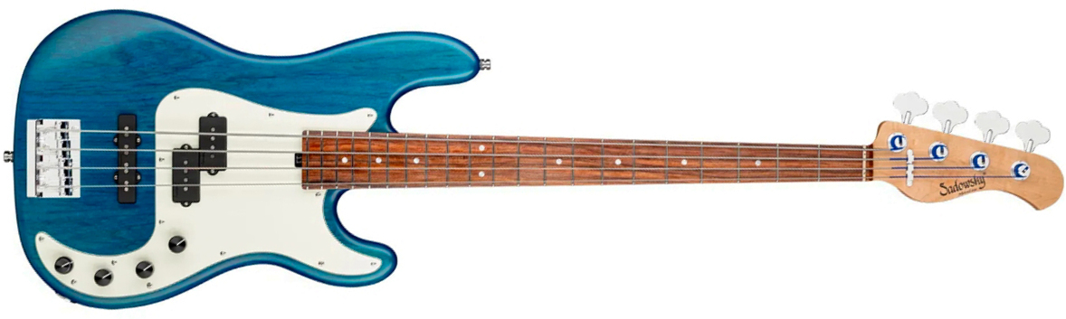 Sadowsky Hybrid Pj Bass 21 Fret Alder 4c Metroline All Active Mor - Ocean Blue Transparent Satin - Solid body elektrische bas - Main picture