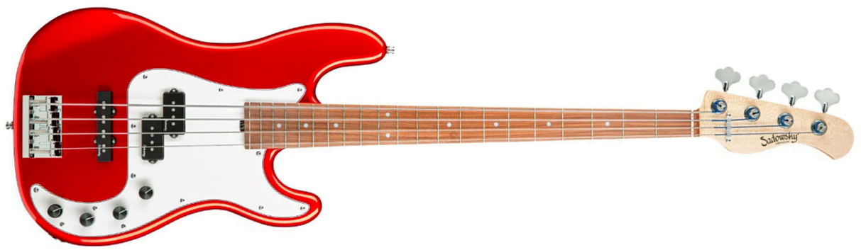 Sadowsky Hybrid Pj Bass 21 Fret Alder 4c Metroline All Active Mor - Solid Candy Apple Red Metallic - Solid body elektrische bas - Main picture