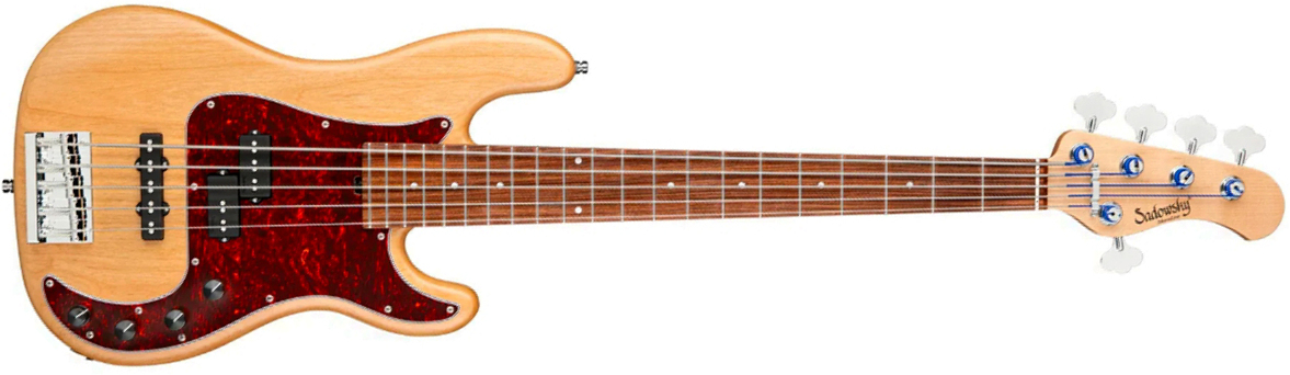 Sadowsky Hybrid Pj Bass 21 Fret Alder 5c Metroline All Active Mor - Natural Transparent Satin - Solid body elektrische bas - Main picture