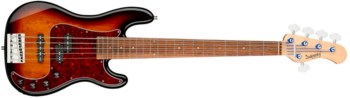 Sadowsky Hybrid Pj Bass 21 Fret Alder 5c Metroline All Active Mor - '59 Burst Transparent - Solid body elektrische bas - Main picture
