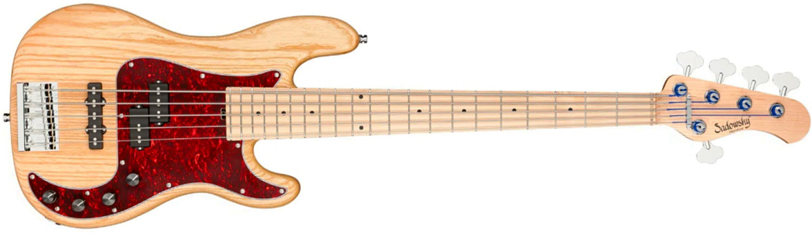 Sadowsky Hybrid Pj Bass 21 Fret Ash 5c Metroline All Active Mn - Natural Transparent Satin - Solid body elektrische bas - Main picture