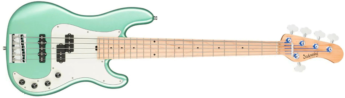 Sadowsky Hybrid Pj Bass 21 Fret Ash 5c Metroline All Active Mn - Sage Green Metallic Satin - Solid body elektrische bas - Main picture