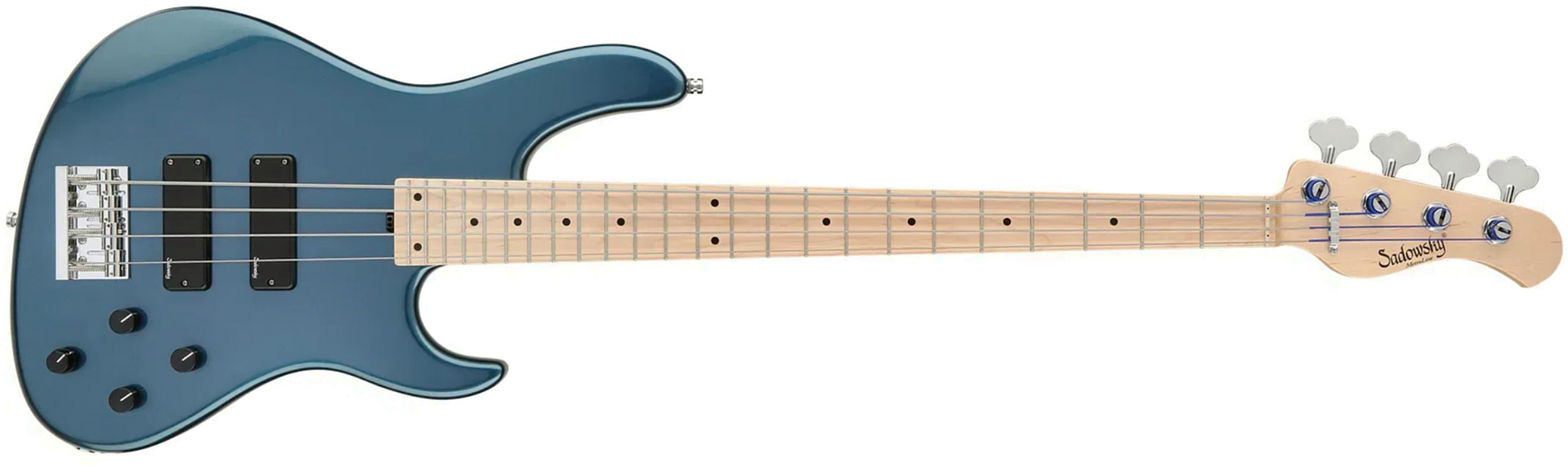 Sadowsky Modern Bass 24 Fret Ash 4c Metroline All Active Mn - Solid Dark Lake Placid Blue Metallic - Solid body elektrische bas - Main picture