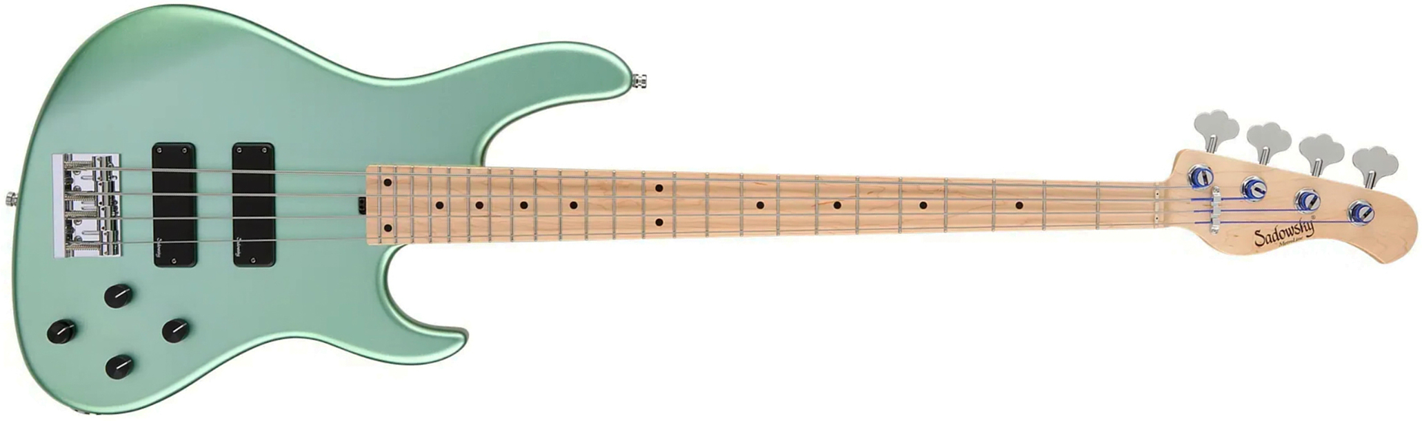 Sadowsky Modern Bass 24 Fret Ash 4c Metroline All Active Mn - Solid Sage Green Metallic Satin - Solid body elektrische bas - Main picture