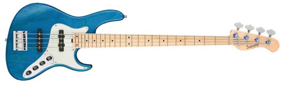 Sadowsky Vintage J/j Bass 24 Fret Ash 4c Metroline All Active Mn - Ocean Blue Trans. Satin - Solid body elektrische bas - Main picture