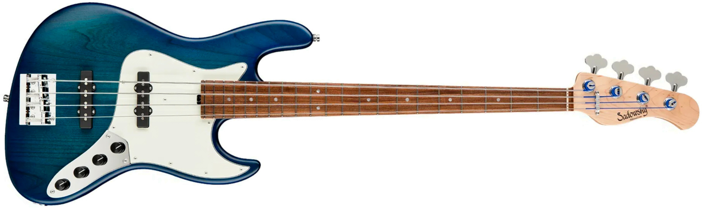Sadowsky Vintage Jj Bass 21 Fret Alder 4c Metroline All Active Mor - Bora Blue Burst Transparent Satin - Solid body elektrische bas - Main picture
