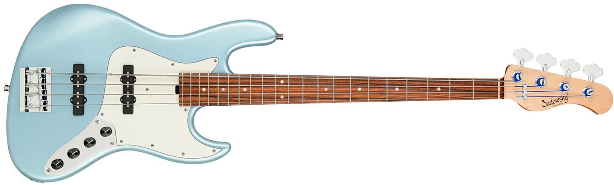 Sadowsky Vintage Jj Bass 21 Fret Alder 4c Metroline All Active Mor - Ice Blue Metallic Satin - Solid body elektrische bas - Main picture