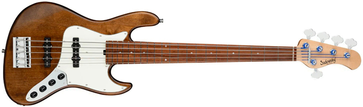 Sadowsky Vintage Jj Bass 21 Fret Alder 5c Metroline All Active Mor - Antique Tobacco Transparent Satin - Solid body elektrische bas - Main picture
