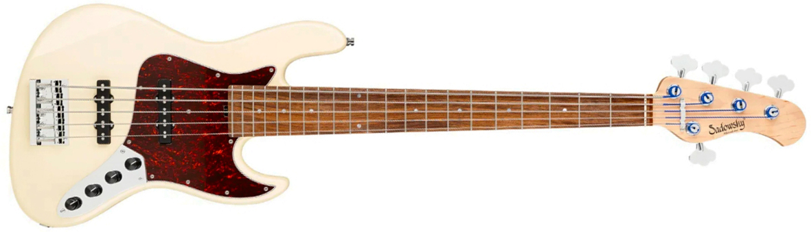 Sadowsky Vintage Jj Bass 21 Fret Alder 5c Metroline All Active Mor - Solid Olympic White - Solid body elektrische bas - Main picture