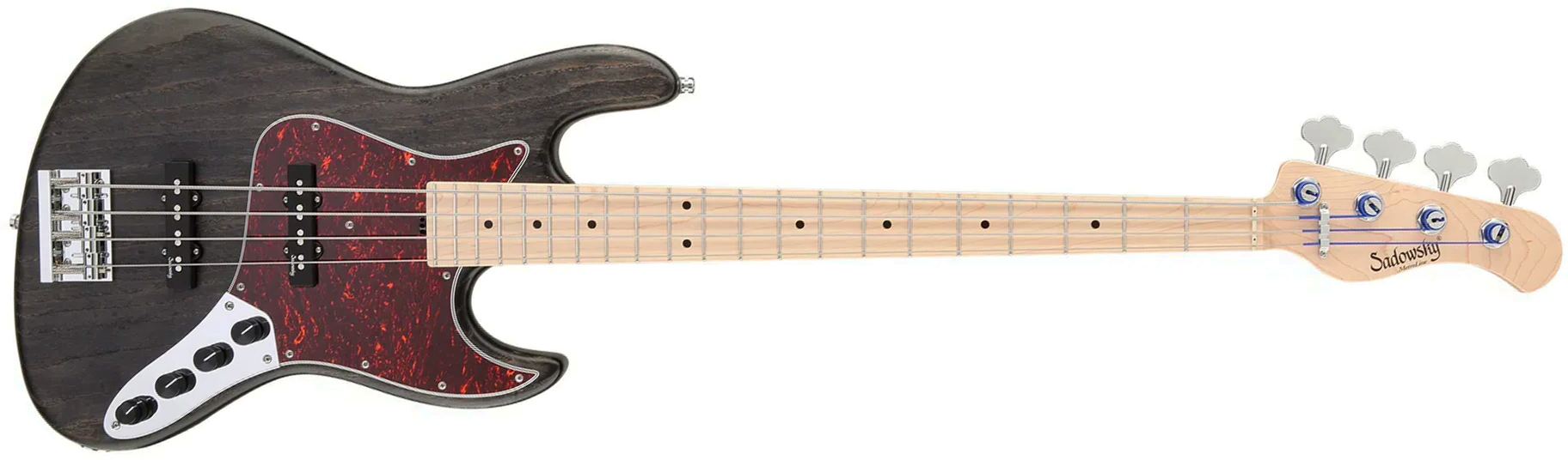 Sadowsky Vintage Jj Bass 21 Fret Ash 4c Metroline All Active Mn - Nirvana Black Transparent Satin - Solid body elektrische bas - Main picture