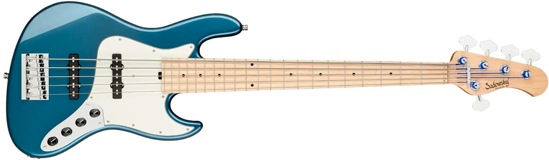 Sadowsky Vintage Jj Bass 21 Fret Ash 5c Metroline All Active Mn - Dark Lake Placid Blue Metallic - Solid body elektrische bas - Main picture