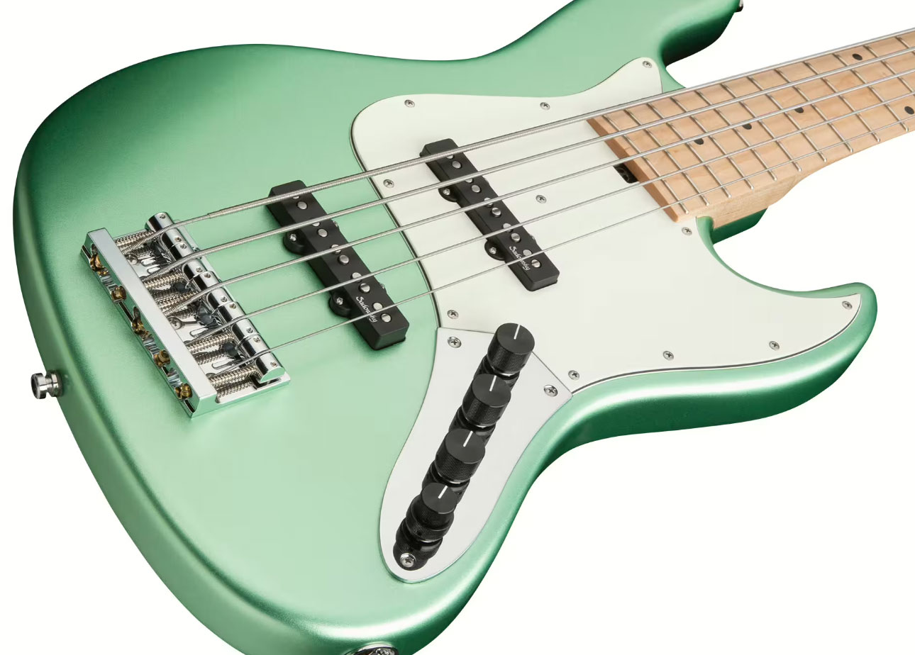 Sadowsky Vintage Jj Bass 21 Fret Ash 5c Metroline All Active Mn - Sage Green Metallic Satin - Solid body elektrische bas - Variation 2