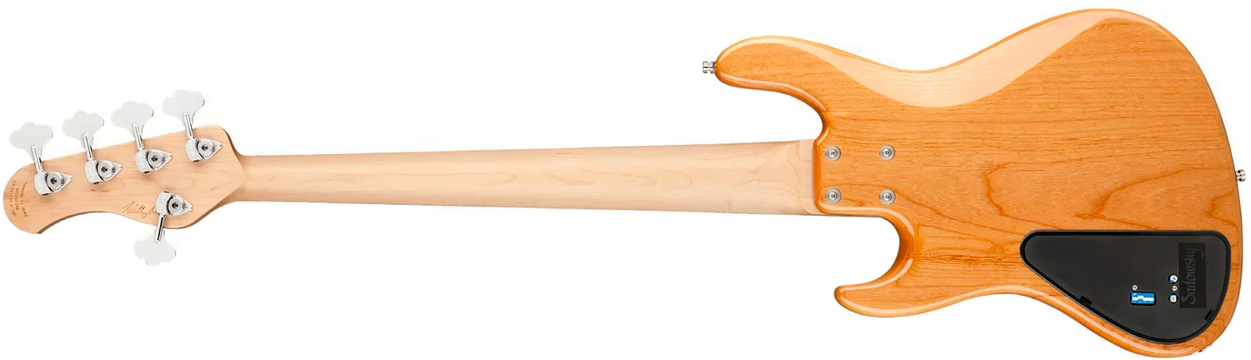 Sadowsky Will Lee 22-fret Alder 5c Metroline Signature All Active Mor - Natural Transparent - Solid body elektrische bas - Variation 1