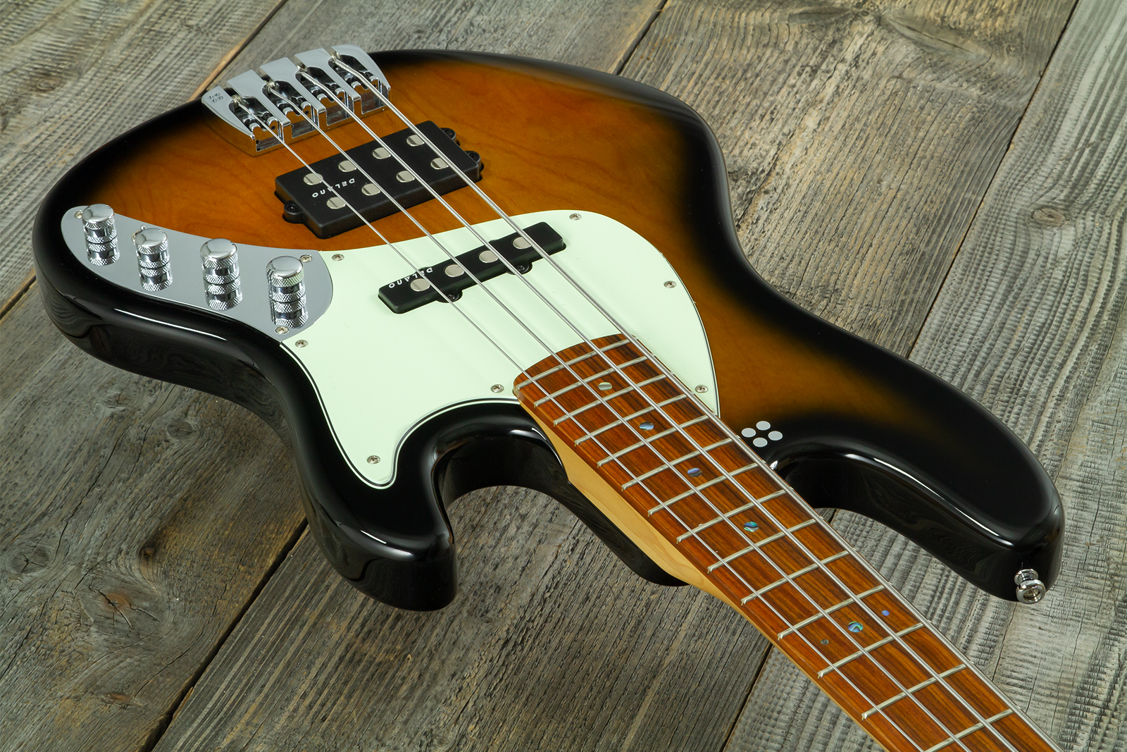 Sandberg California Tm4 Sl Abalone Dots Superlight 4c All Active Pf - Tobacco Sunburst - Solid body elektrische bas - Variation 2