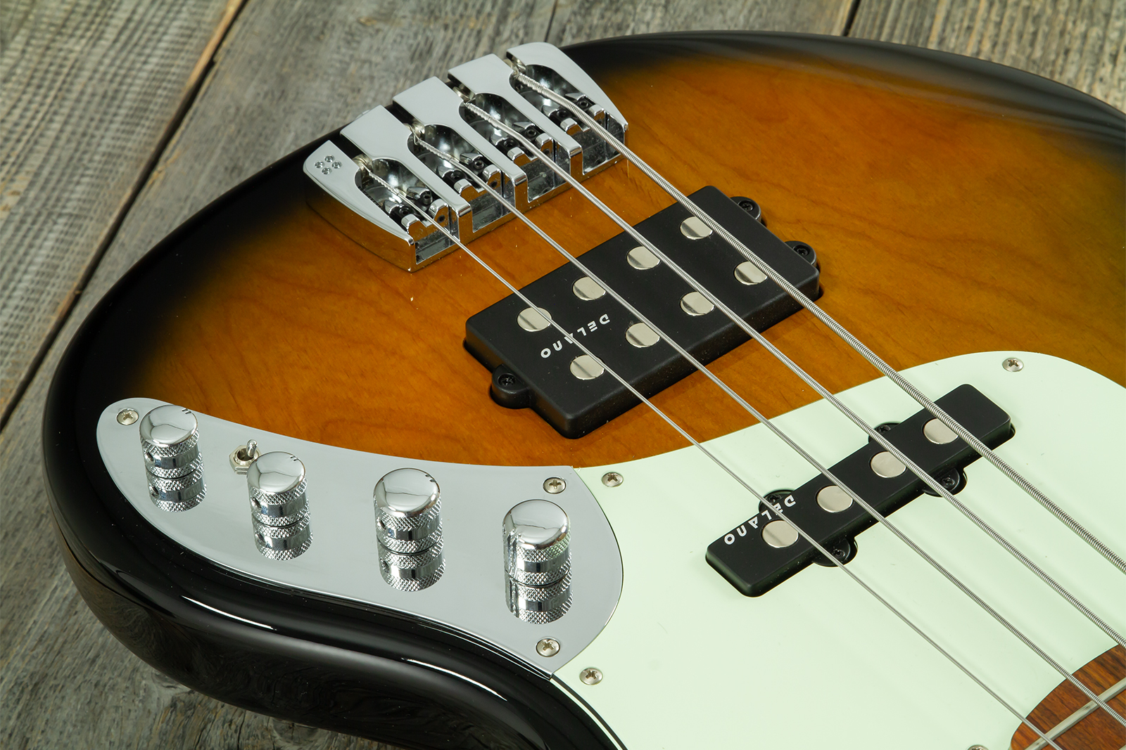 Sandberg California Tm4 Sl Abalone Dots Superlight 4c All Active Pf - Tobacco Sunburst - Solid body elektrische bas - Variation 3