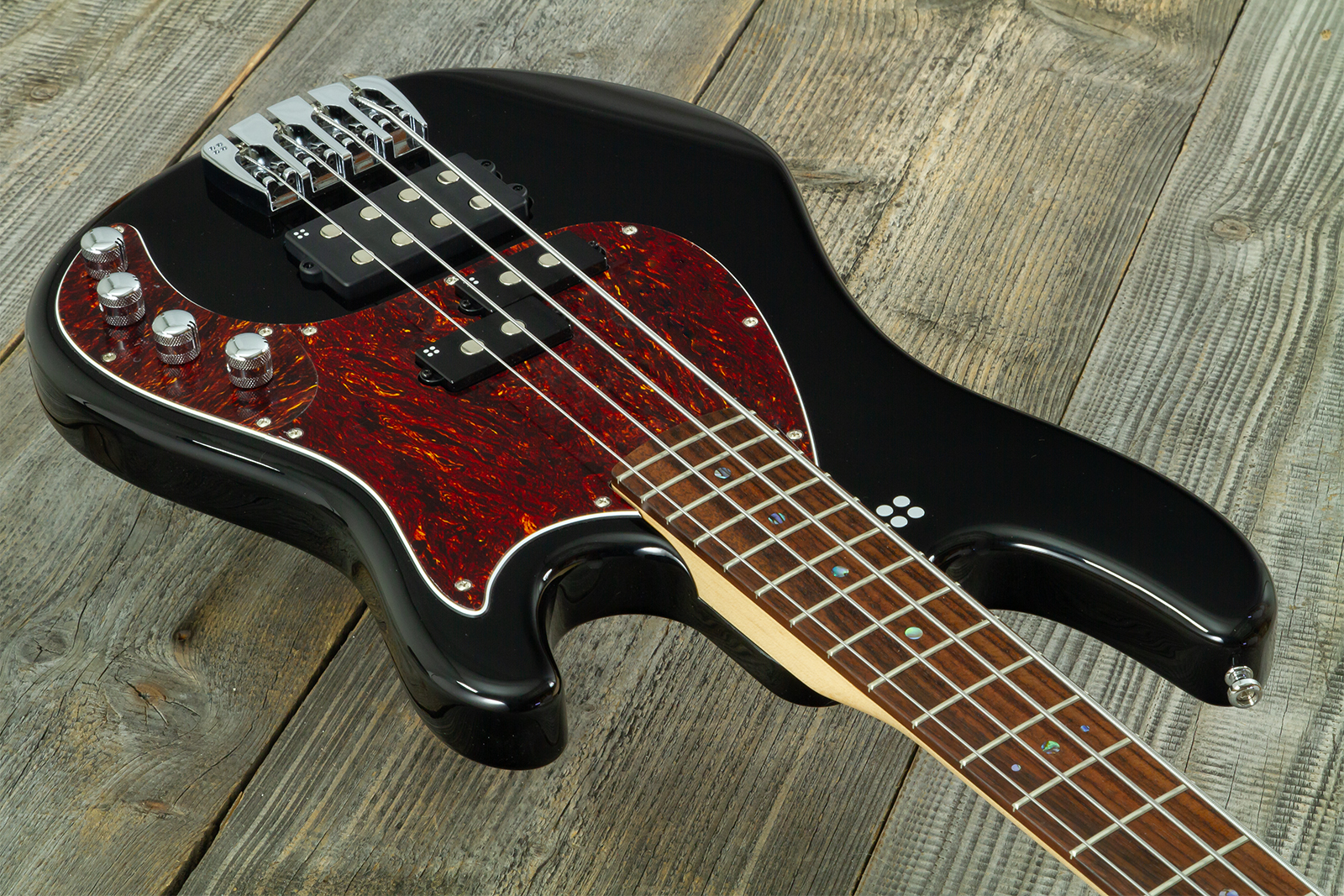 Sandberg California Vm4 Abalone Dots All 4c Active Rw - Highgloss Black - Solid body elektrische bas - Variation 5