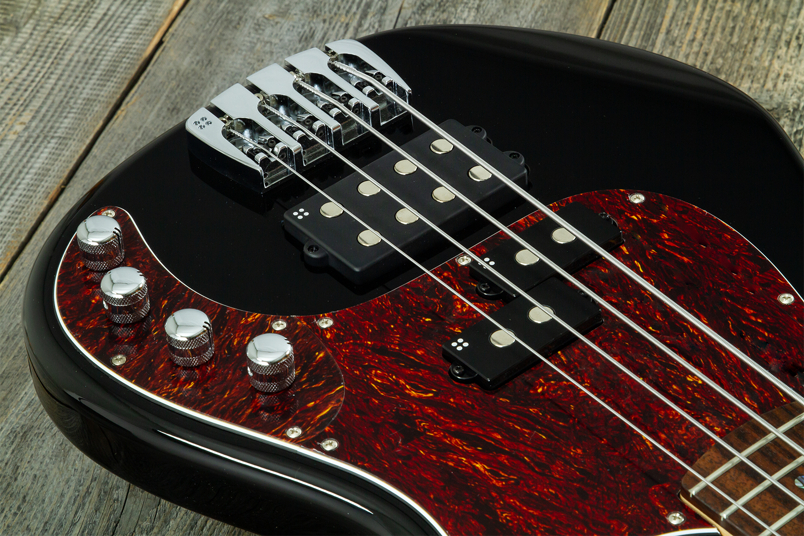 Sandberg California Vm4 Abalone Dots All 4c Active Rw - Highgloss Black - Solid body elektrische bas - Variation 6