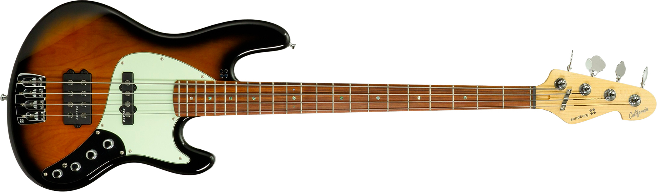 Sandberg California Tm4 Sl Abalone Dots Superlight 4c All Active Pf - Tobacco Sunburst - Solid body elektrische bas - Main picture