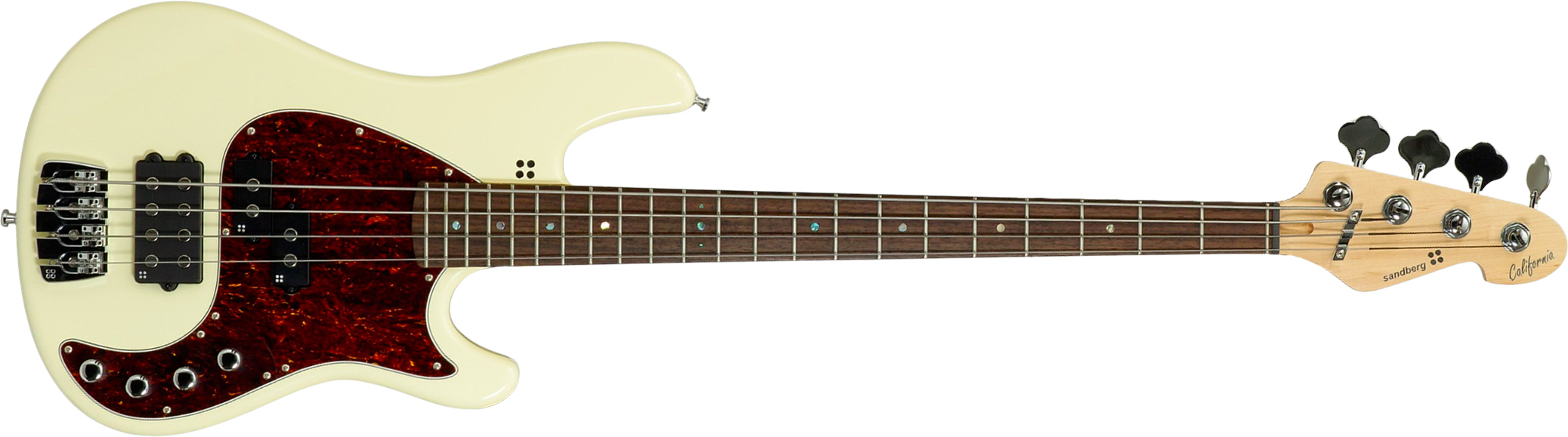Sandberg California Vm4 Abalone Dots All 4c Active Rw - Highgloss Creme - Solid body elektrische bas - Main picture