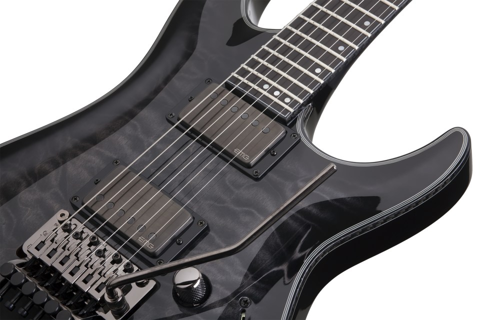 Schecter C-1 Fr Hellraiser Hybrid 2h Emg Eb - Trans. Black Burst - Elektrische gitaar in Str-vorm - Variation 4