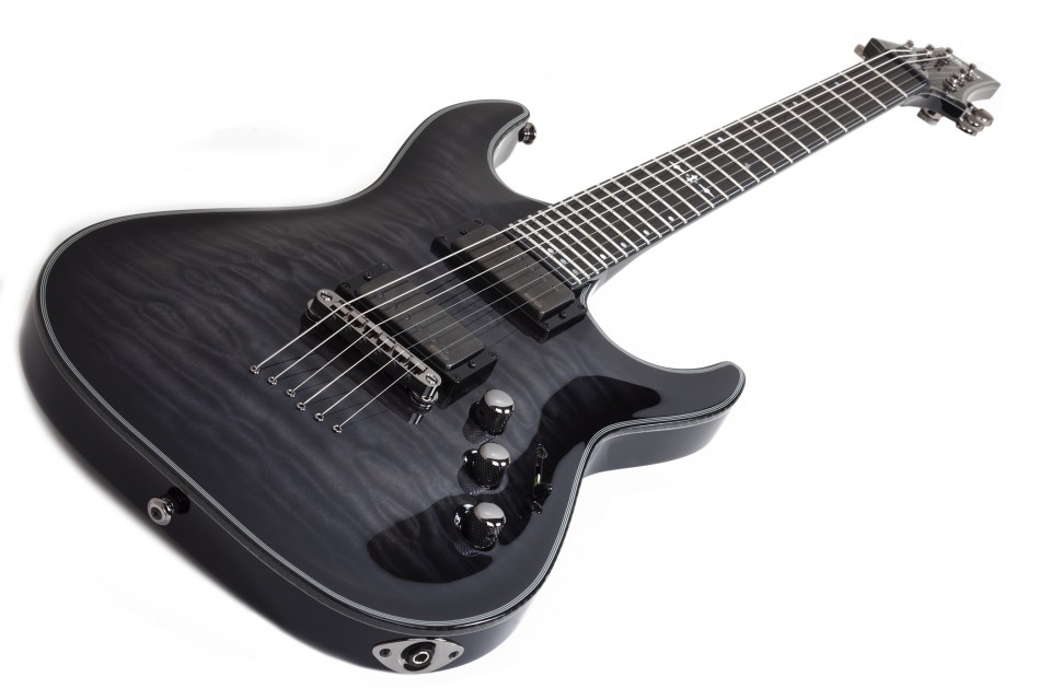 Schecter C-1 Hellraiser Hybrid 2h Emg Ht Eb - Trans. Black Burst - Elektrische gitaar in Str-vorm - Variation 1