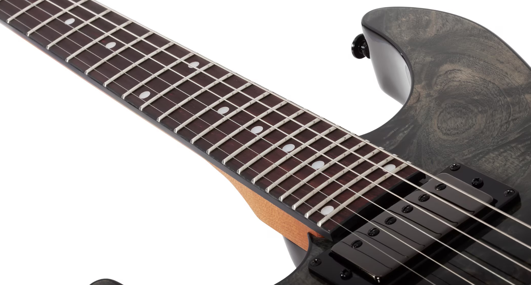 Schecter C-1 Standard Lh Gaucher 2h Ht Rw - Black Fade Burst Burl - Elektrische gitaar in Strat vorm - Variation 3