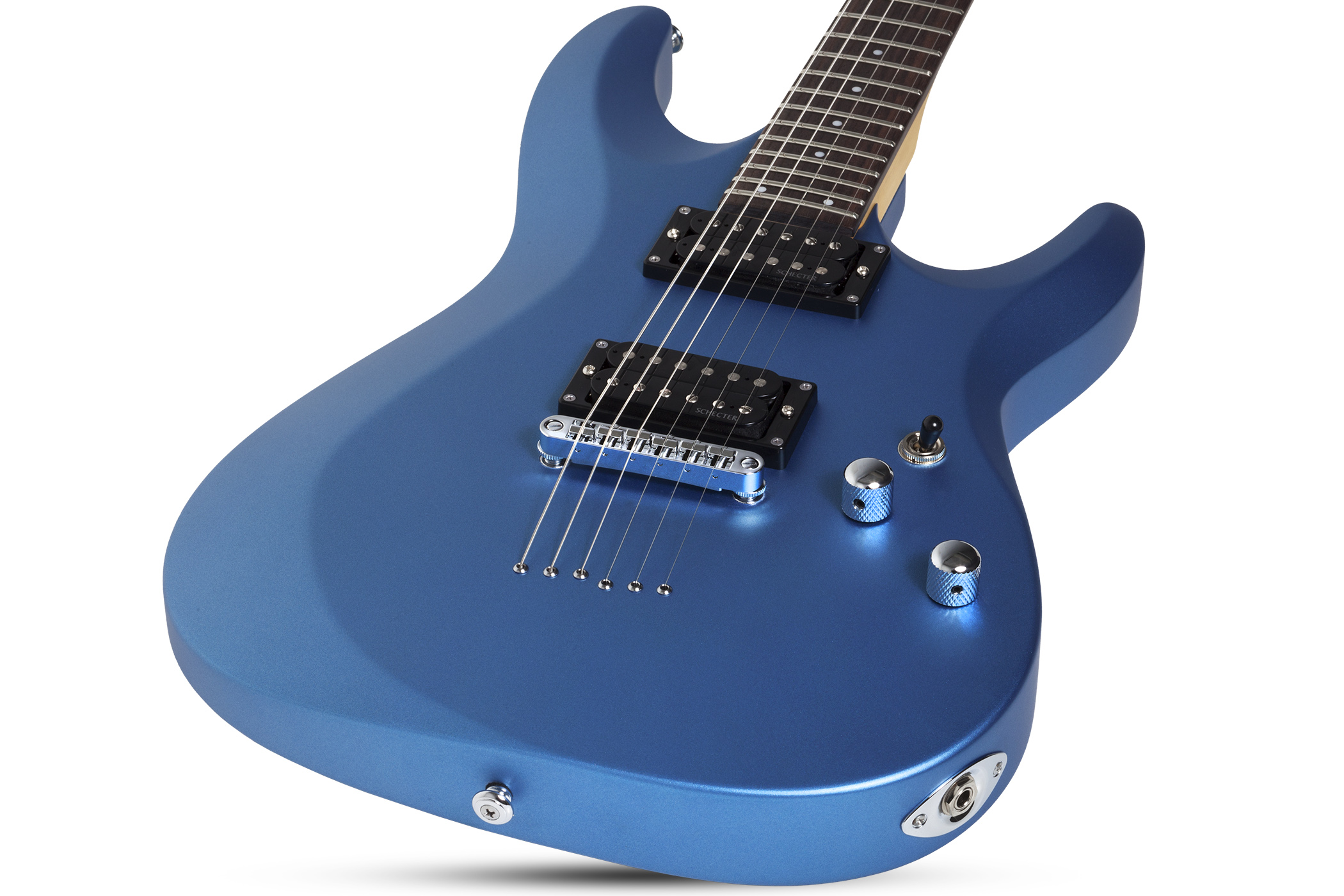 Schecter C-6 Deluxe 2h Ht Rw - Satin Metallic Light Blue - Guitarra eléctrica de doble corte. - Variation 1